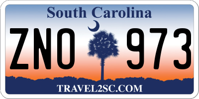 SC license plate ZNO973