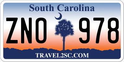 SC license plate ZNO978