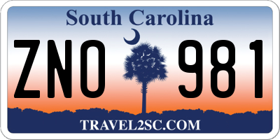SC license plate ZNO981
