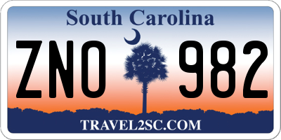 SC license plate ZNO982