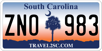 SC license plate ZNO983