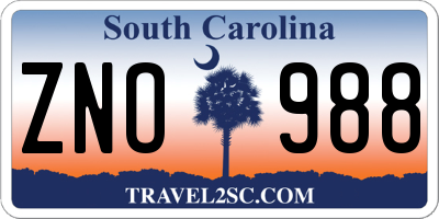 SC license plate ZNO988