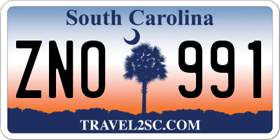 SC license plate ZNO991