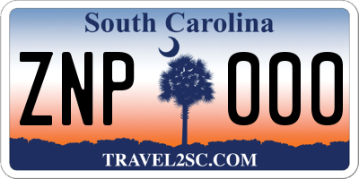 SC license plate ZNP000