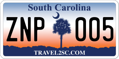 SC license plate ZNP005