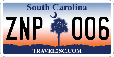 SC license plate ZNP006