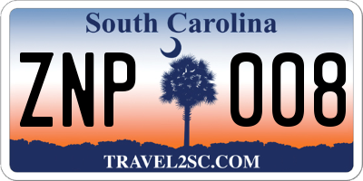 SC license plate ZNP008