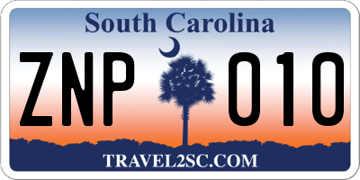 SC license plate ZNP010