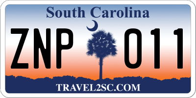SC license plate ZNP011
