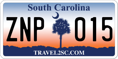SC license plate ZNP015