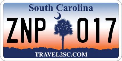 SC license plate ZNP017