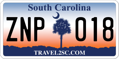 SC license plate ZNP018