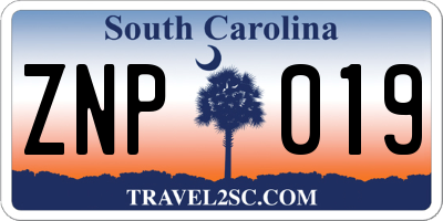 SC license plate ZNP019