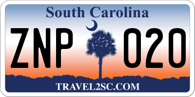 SC license plate ZNP020