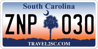 SC license plate ZNP030