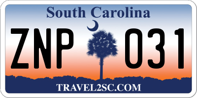 SC license plate ZNP031