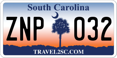 SC license plate ZNP032