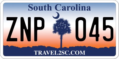 SC license plate ZNP045