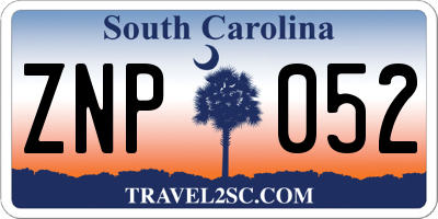 SC license plate ZNP052