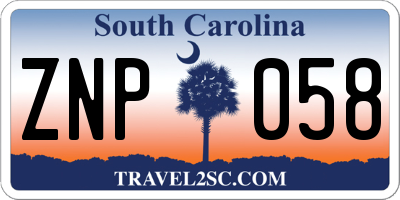 SC license plate ZNP058