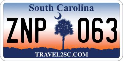 SC license plate ZNP063