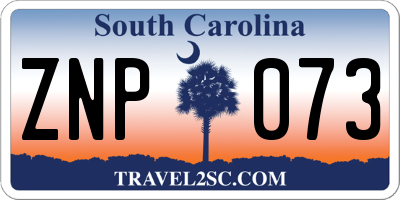 SC license plate ZNP073