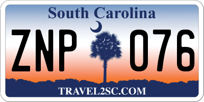 SC license plate ZNP076