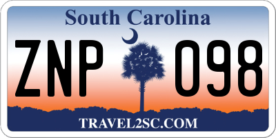 SC license plate ZNP098