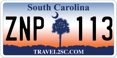 SC license plate ZNP113