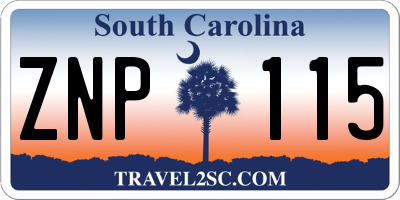 SC license plate ZNP115