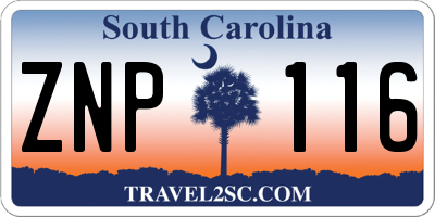 SC license plate ZNP116