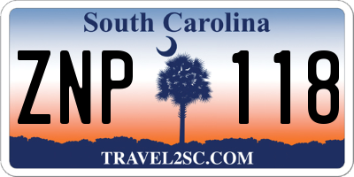 SC license plate ZNP118