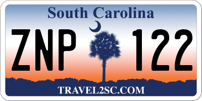 SC license plate ZNP122