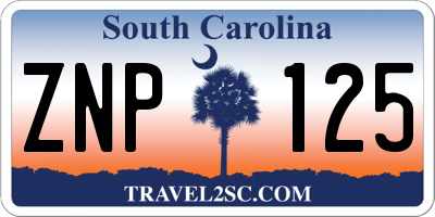 SC license plate ZNP125