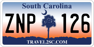 SC license plate ZNP126
