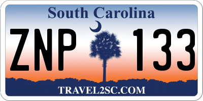 SC license plate ZNP133