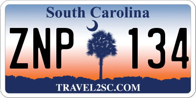 SC license plate ZNP134