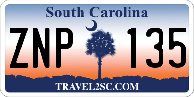 SC license plate ZNP135