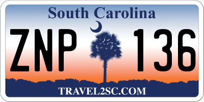 SC license plate ZNP136