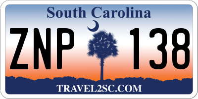 SC license plate ZNP138