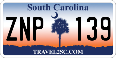 SC license plate ZNP139