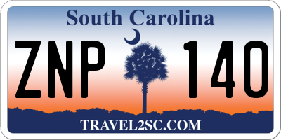 SC license plate ZNP140