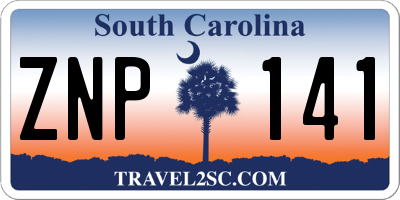 SC license plate ZNP141