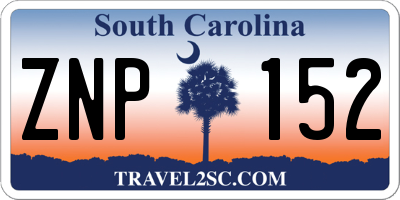 SC license plate ZNP152