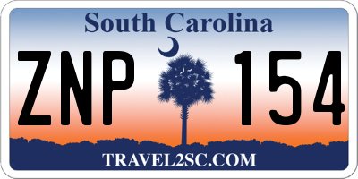 SC license plate ZNP154