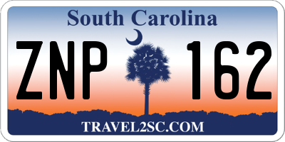 SC license plate ZNP162