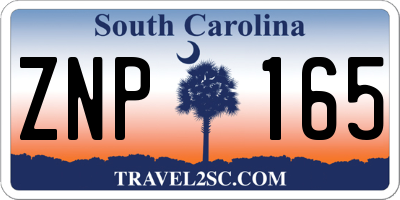 SC license plate ZNP165