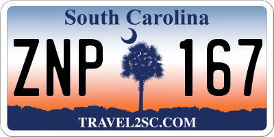 SC license plate ZNP167