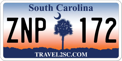 SC license plate ZNP172