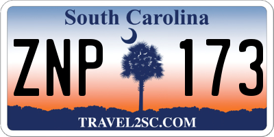 SC license plate ZNP173